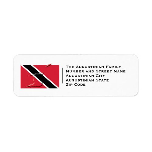 Patriotic  TRINIDAD TOBAGO Flag Label