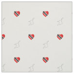 Patriotic Trinidad &amp; Tobago Heart Flag and Map Fabric