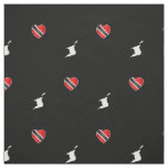 Patriotic Trinidad &amp; Tobago Heart Flag and Map Fabric