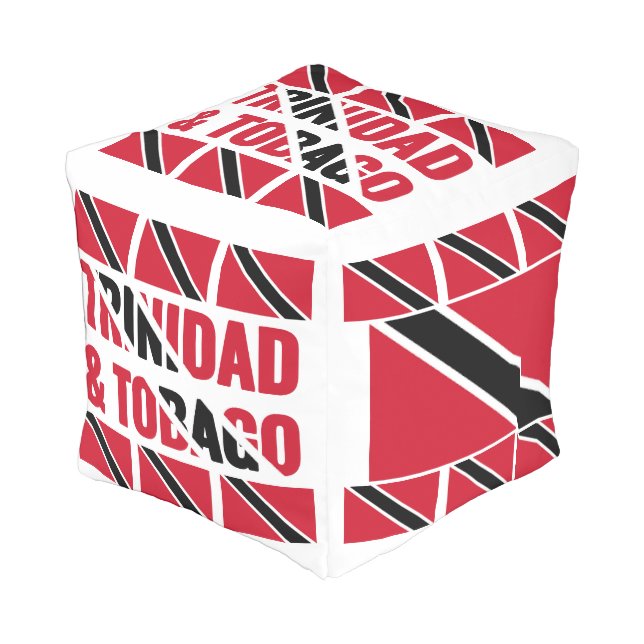 Patriotic TRINIDAD TOBAGO  Outdoor Pouf (Angled Front)