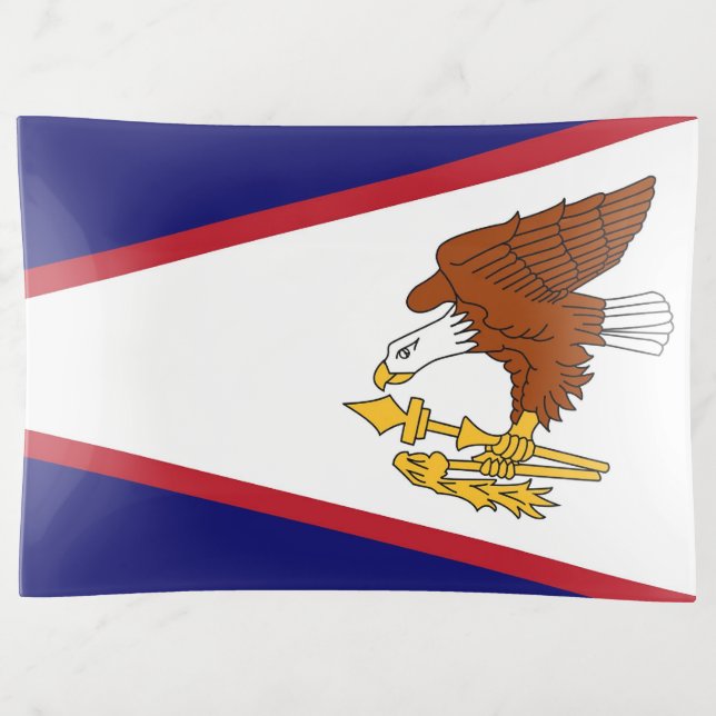 Patriotic trinket tray with American Samoa flag (Front)