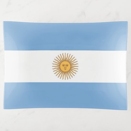 Patriotic trinket tray with flag of Argentina