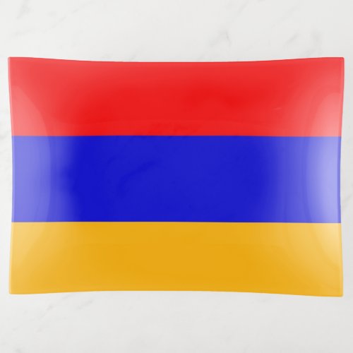 Patriotic trinket tray with flag of Armenia