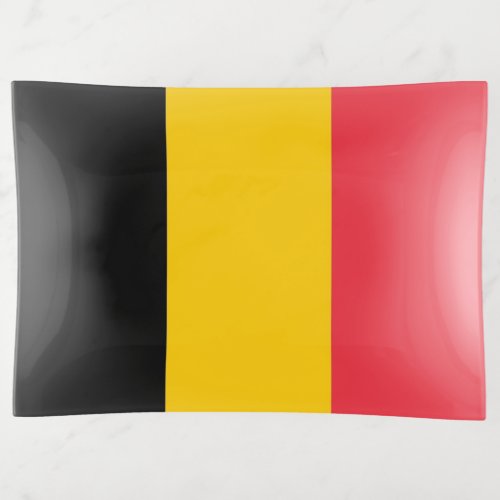 Patriotic trinket tray with flag of Belgium