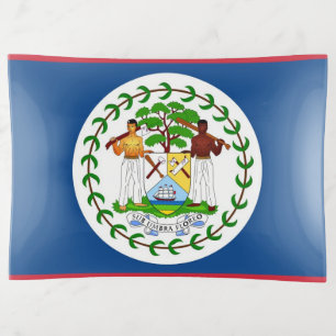 Patriotic trinket tray with flag of Belize