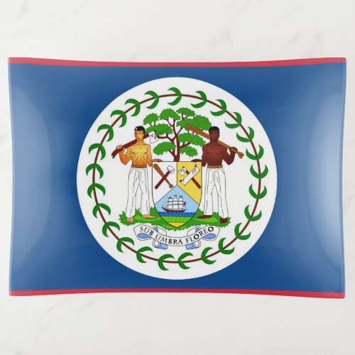 Patriotic trinket tray with flag of Belize