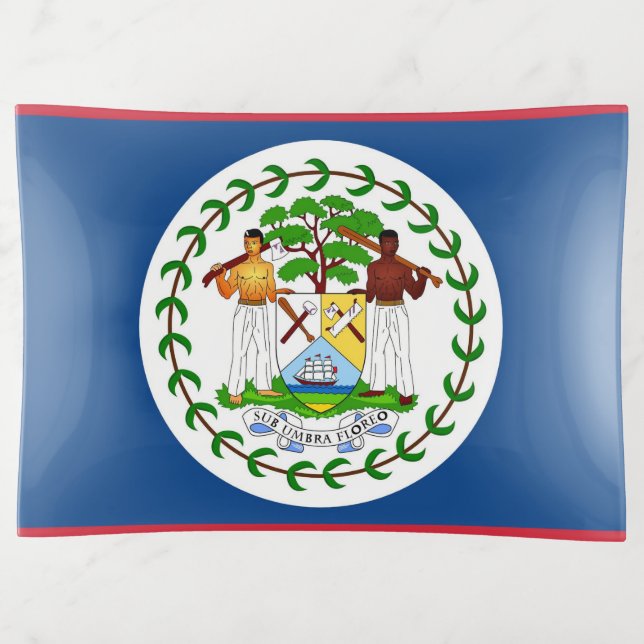 Patriotic trinket tray with flag of Belize (Front)