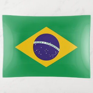 Patriotic trinket tray with flag of Brazil