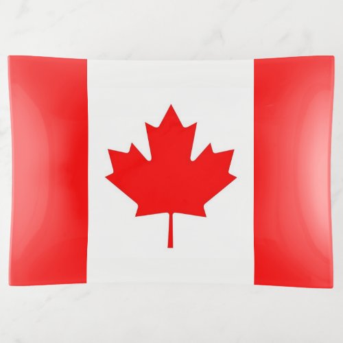 Patriotic trinket tray with flag of Canada