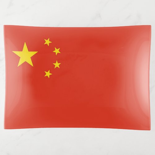 Patriotic trinket tray with flag of China