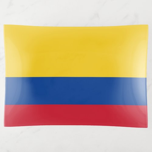 Patriotic trinket tray with flag of Colombia