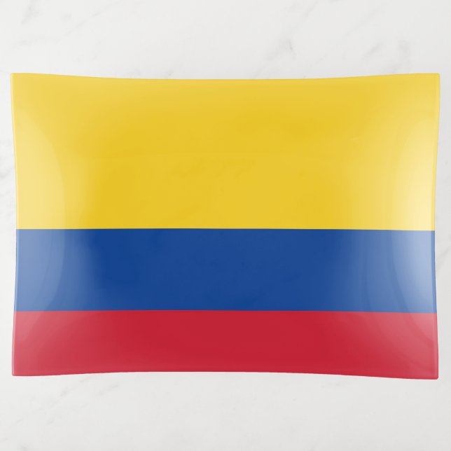 Patriotic trinket tray with flag of Colombia (Front)