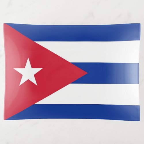 Patriotic trinket tray with flag of Cuba