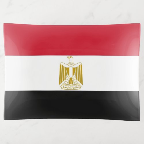 Patriotic trinket tray with flag of Egypt