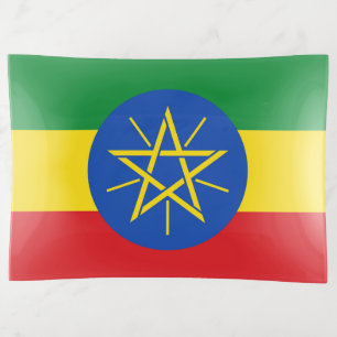 Patriotic trinket tray with flag of Ethiopia