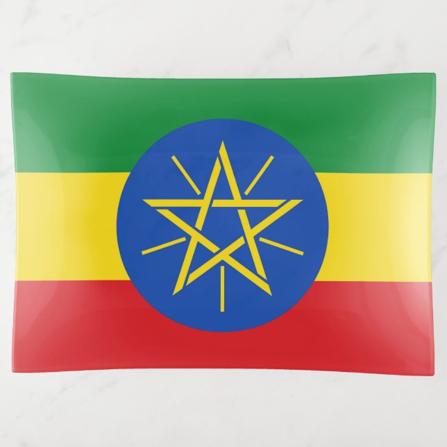 Patriotic trinket tray with flag of Ethiopia (Front)