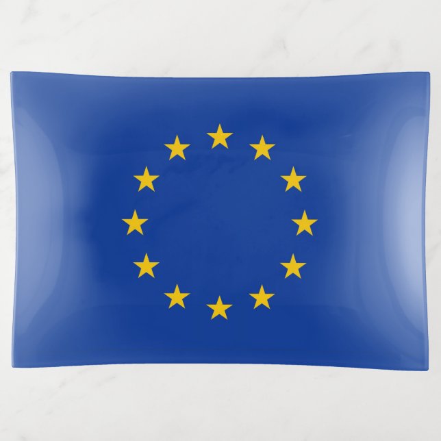 Patriotic trinket tray with flag of Europe (Front)