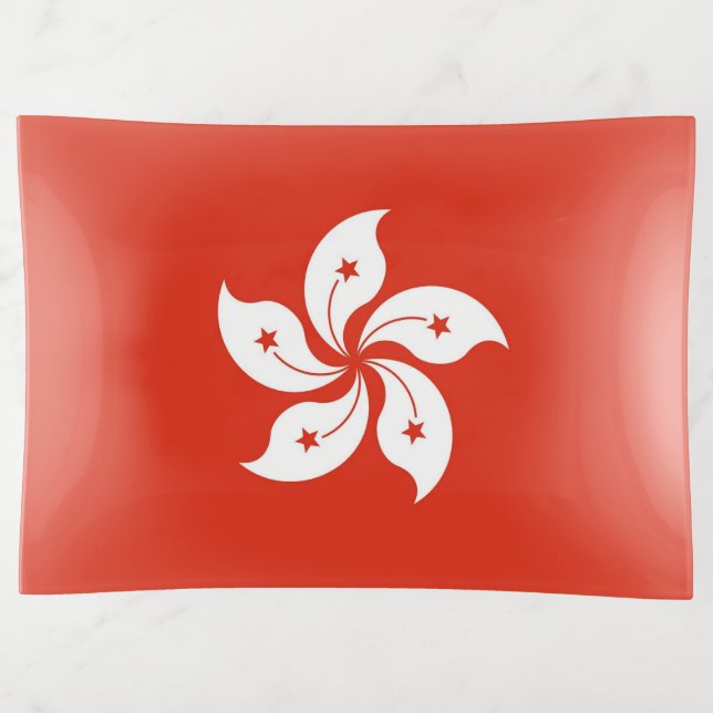 Patriotic trinket tray with flag of Hong Kong (Front)