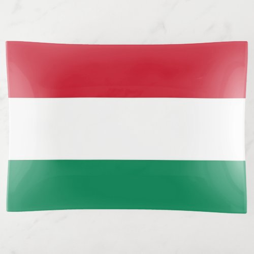 Patriotic trinket tray with flag of Hungary