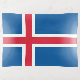 Patriotic trinket tray with flag of Iceland