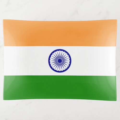 Patriotic trinket tray with flag of India