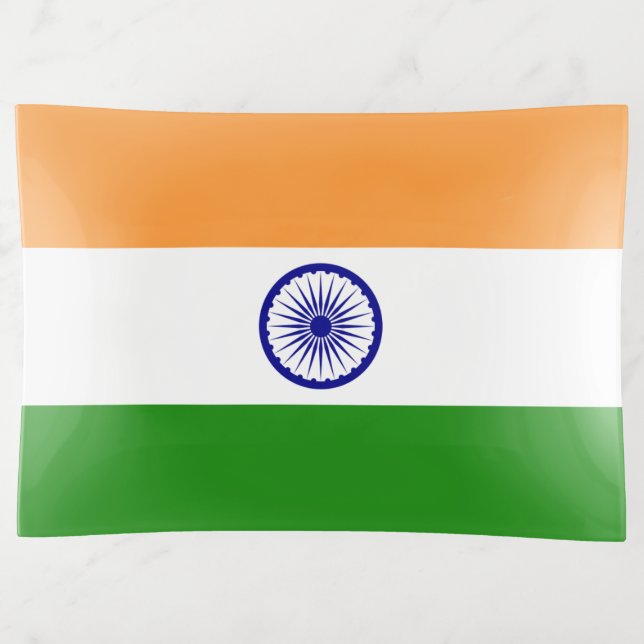 Patriotic trinket tray with flag of India (Front)