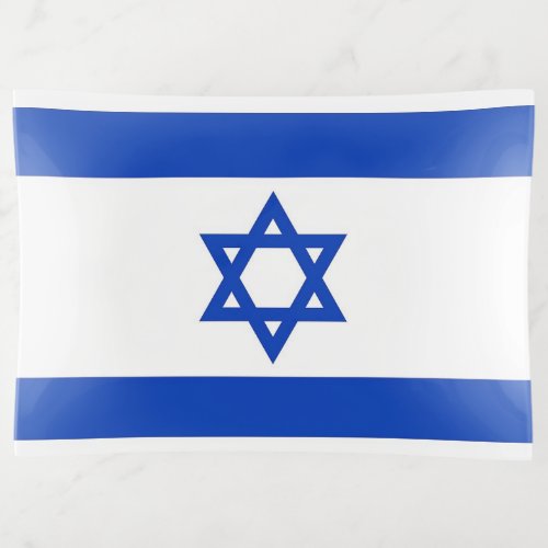 Patriotic trinket tray with flag of Israel