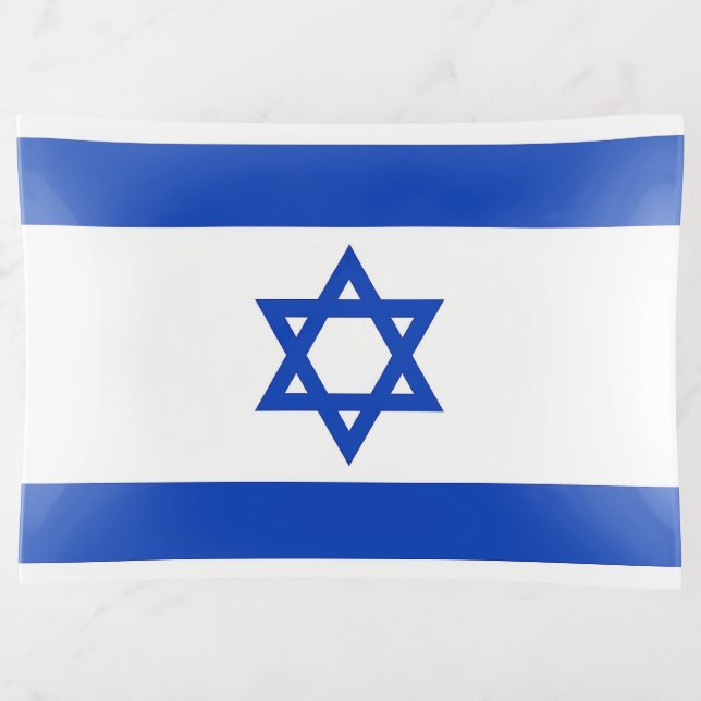 Patriotic trinket tray with flag of Israel (Front)