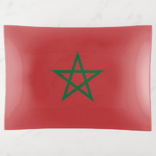 Patriotic trinket tray with flag of Morocco
