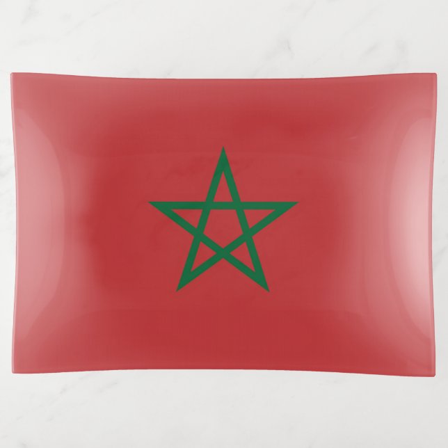 Patriotic trinket tray with flag of Morocco (Front)