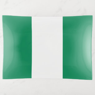 Patriotic trinket tray with flag of Nigeria
