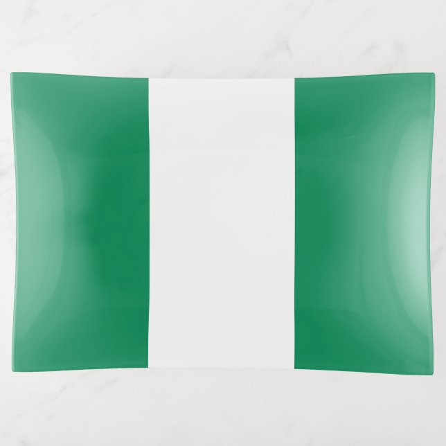 Patriotic trinket tray with flag of Nigeria (Front)