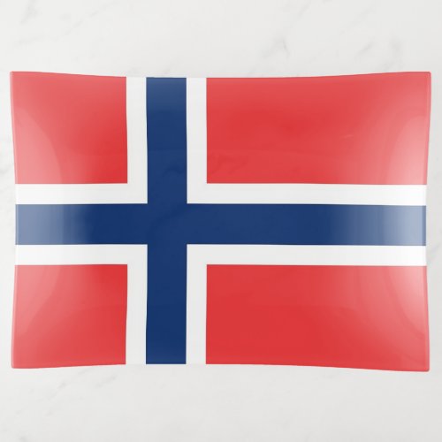 Patriotic trinket tray with flag of Norway