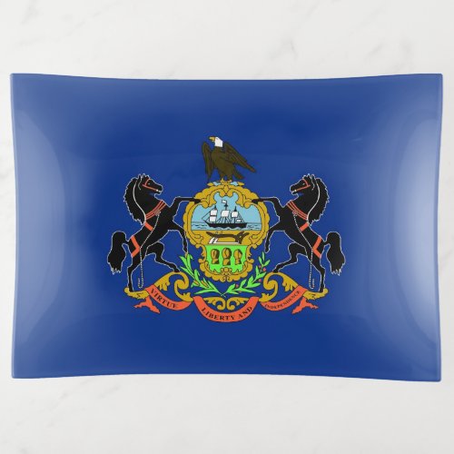 Patriotic trinket tray with flag of Pennsylvania