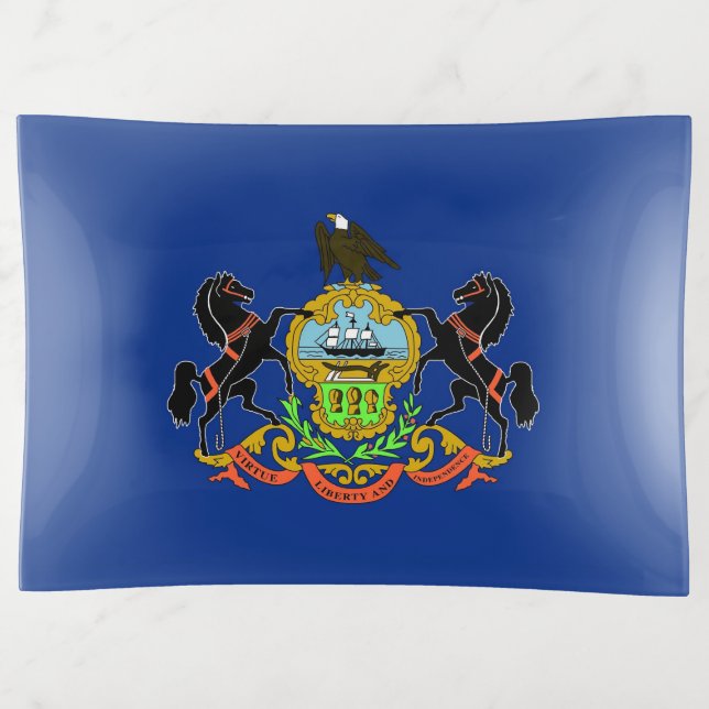 Patriotic trinket tray with flag of Pennsylvania (Front)