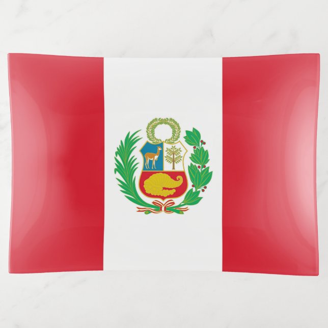 Patriotic trinket tray with flag of Peru (Front)