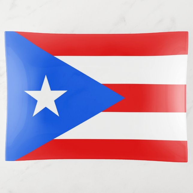 Patriotic trinket tray with flag of Puerto Rico (Front)