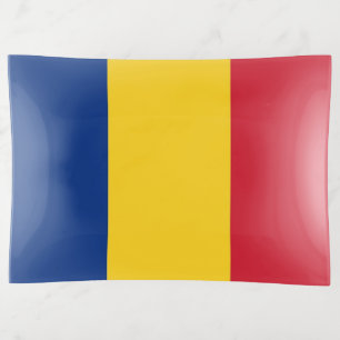Patriotic trinket tray with flag of Romania