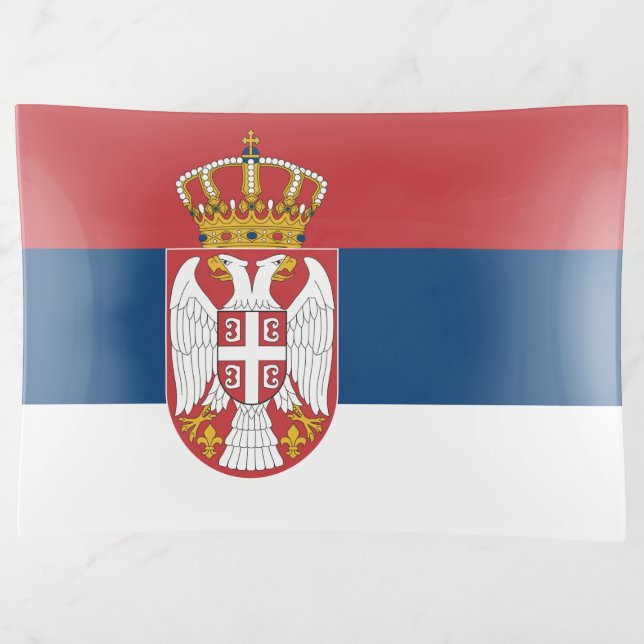 Patriotic trinket tray with flag of Serbia (Front)