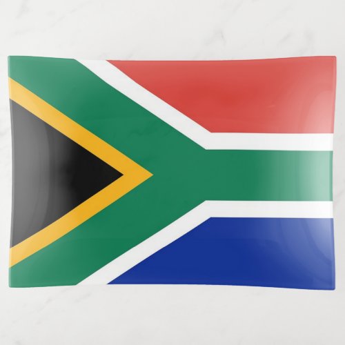 Patriotic trinket tray with flag of South Africa