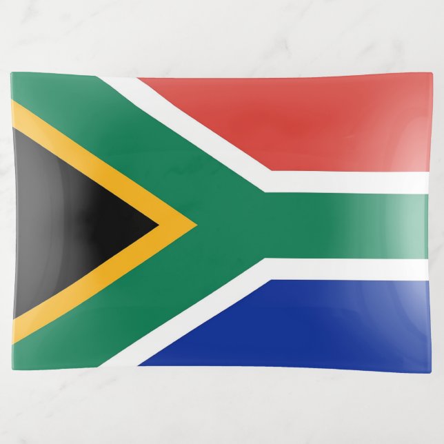 Patriotic trinket tray with flag of South Africa (Front)