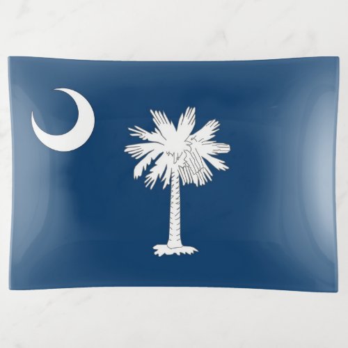 Patriotic trinket tray with flag of South Carolina