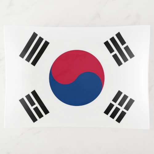 Patriotic trinket tray with flag of South Korea