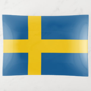 Patriotic trinket tray with flag of Sweden