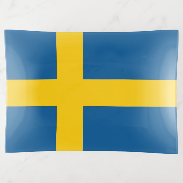 Patriotic trinket tray with flag of Sweden (Front)