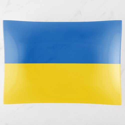 Patriotic trinket tray with flag of Ukraine