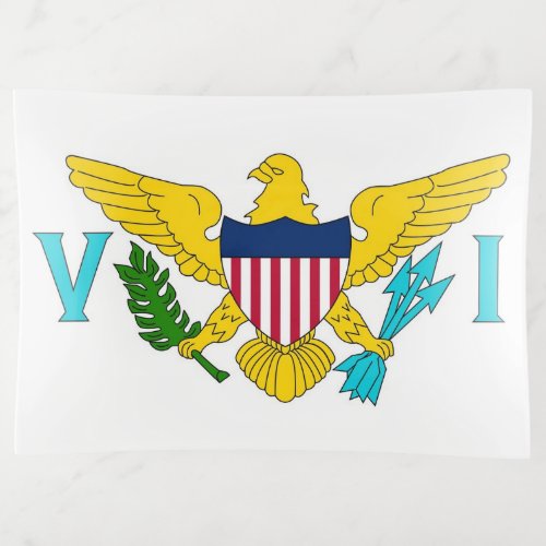 Patriotic trinket tray with flag of Virgin Islands