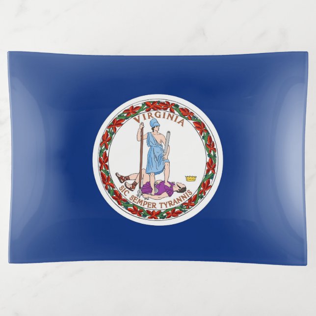 Patriotic trinket tray with flag of Virginia, USA (Front)