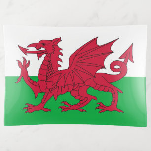 Patriotic trinket tray with flag of Wales