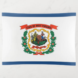 Patriotic trinket tray with flag of West Virginia